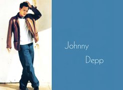 Johnny Depp,brązowa kurtka