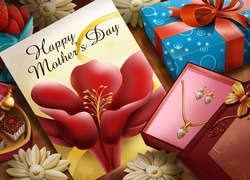 Dzień Matki, Napis, Czekoladki, Biżuteria, Kwiaty, Prezenty