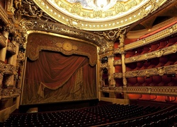 Francja, Paryż, Opera Palais Garnier, Wnętrze, Scena, Widownia