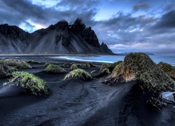 Morze, Góry, Chmury, Islandia