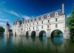 Lato, Zamek, Chenonceau, Francja