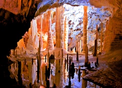 Jaskinia, Stalagnaty, Światło, Cień