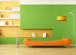 Pokój, Zielono-żółte, Ściany