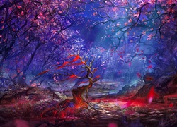Grafika, Fantasy, Las