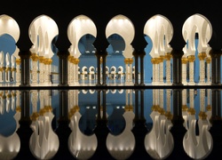 Meczet, Wnętrze, Odbicie, Abu Dhabi