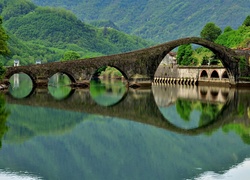 Włochy, Rzeka, Most, Góry, Las