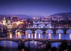 Rzeka, Mosty, Zdjęcie, Miasta, Latarnie, Czechy, Praga