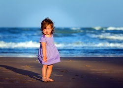 Dziewczynka, Sukienka, Plaża