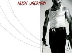 Hugh Jackman,biała koszulka