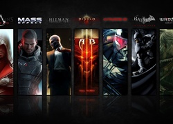 Assasins Creed, Mass Effect, Hitman, Diablo, Crysis, Batman, Wiedżmin