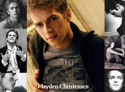 Hayden Christensen,czarny sweter, jasne włosy