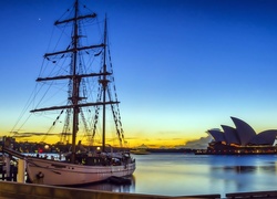 Australia Opera, Sydney, Żaglowiec, Wschód, Słońca