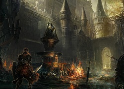 Gra, Dark Souls III, Zamek, Ogień, Miecz