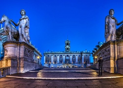 Włochy, Rzym, Rynek, Rzeźby, Posągi