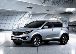 Srebrny, SUV, Kia Sportage