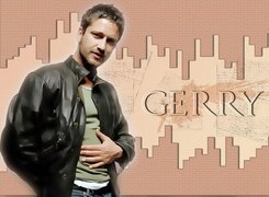 Gerard Butler,czarna kurtka