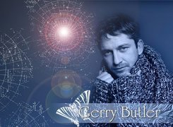 Gerard Butler,sweter, motyl