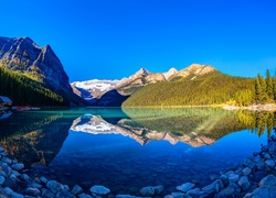 Jezioro Louise, Alberta, Kanada, Góry, Dom, Odbicie