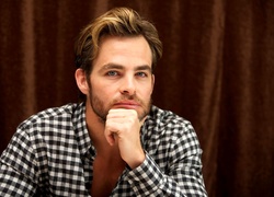 Chris Pine, Aktor, Zarost, Koszula, Krata