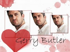 Gerard Butler,biała koszula, serce