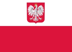 Flaga, Polska, Godło, Biało-czerwona
