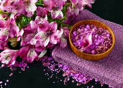 Fioletowe, Kwiaty, Ręcznik