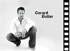 Gerard Butler,biała koszula