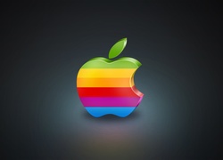 Kolorowe, Logo, Apple, Tęcza, 3D