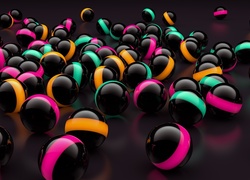 Kolorowe, Kule, Grafika 3D