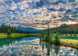 Kanada, Prowincja Alberta, Park Narodowy Banff, Jezioro, Góry