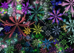 Fraktal, Kolorowe Kwiaty, Grafika