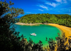 Abel Tasman National Park, Nowa Zelandia, Morze, Wybrzeże, Plaża