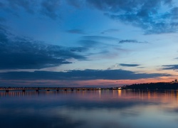 Rzeka, Oświetlony, Most