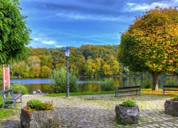 Park, Rzeka, Latarnia, Ławki, Niemcy