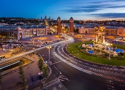 Autostrada, Panorama, Miasta, Barcelona, Hiszpania