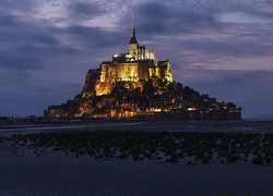 Opactwo św. Michała Archanioła, Wyspa Mont Saint-Michel, Zatoka Wzgórza Świętego Michała, Normandia, Francja