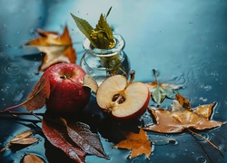Jesień, Liście, Jabłka