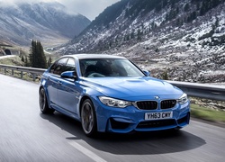 Niebieskie, BMW, M4, Droga, Góry