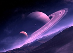 Kosmos, Planeta, Saturn, Fantasy