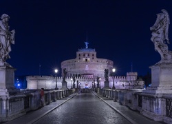 Włochy, Rzym, Mauzoleum Hadriana, Zamek Świętego Anioła, Most św. Anioła, Ponte San Angelo, Figury