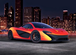 Samochód Sportowy, McLaren, P1, Miasto, Noc