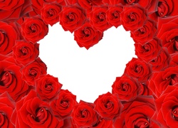 Czerwone, Róże, Serce, Miłosne, Walentynka
