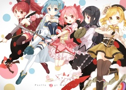 Mahou Shoujo Madoka Magica, Sakura Kyouko, Miki Sayaka, Kaname Madoka, Akemi Homura, Tomoe Mami