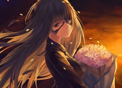 Dziewczyna, Kwiaty, Anime