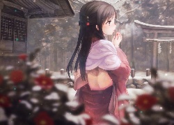 Dziewczyna, Śnieg, Anime