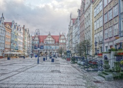 Gdańsk, Stare Miasto, plac, Zabytkowe, Kamienice, HDR