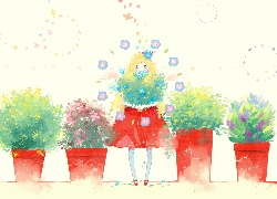 Kwiatki, Dziewczyna, Anime