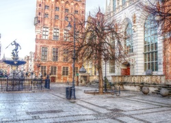 Gdańsk, Stare Miasto, Plac, Zabytkowe, Kamienice, HDR