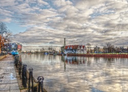 Gdańsk, Nabrzeże, Rzeka, Motława, Budynki, HDR