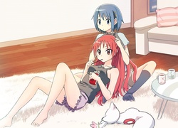 Mahou Shoujo Madoka Magica, Miki Sayaka, Sakura Kyouko, Kyubey